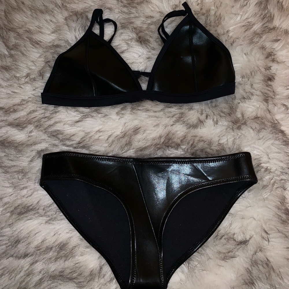 Leather Triangl Bikini
